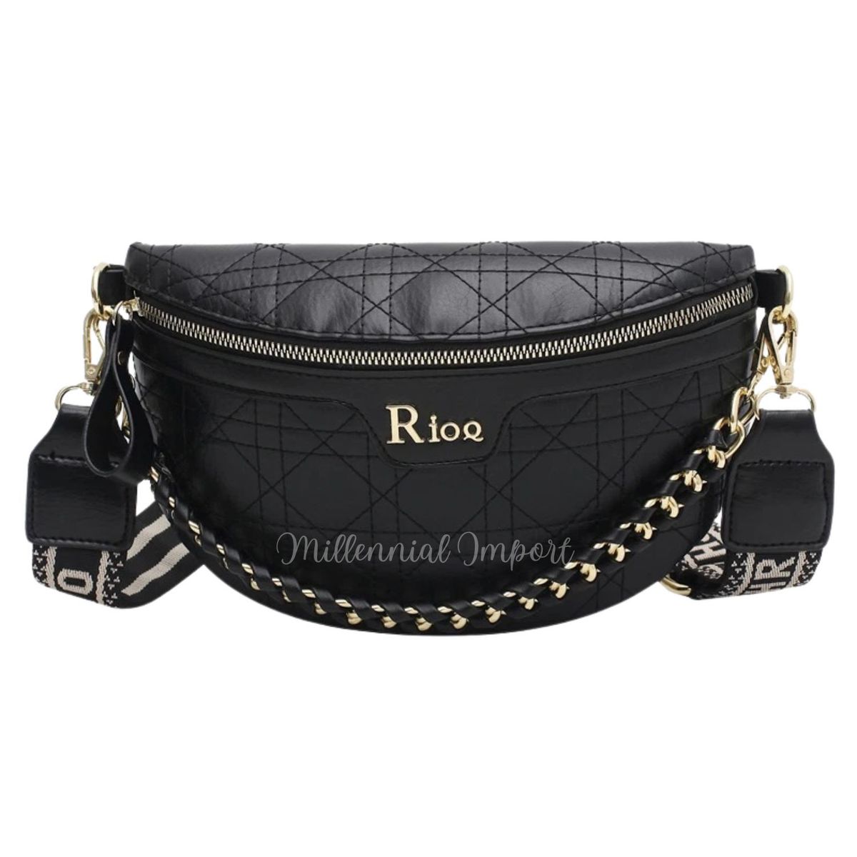 GENERICO - Cartera Cruzada Bolso tipo Canguro para Mujer Cuero PU