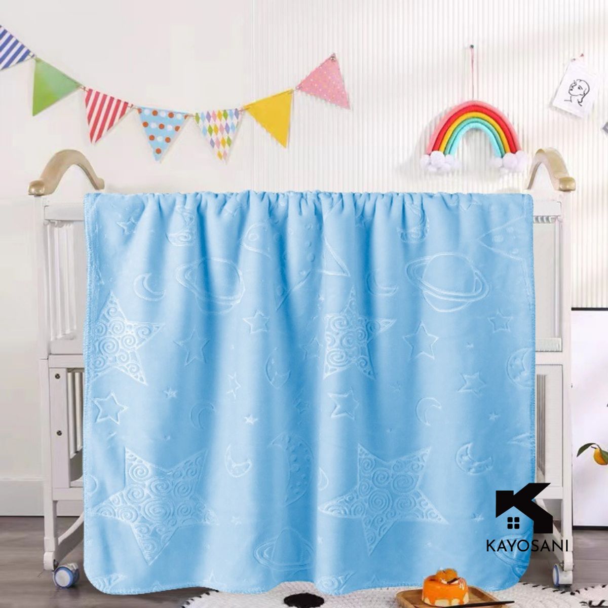 CASATEX - Manta para Bebe Suave Polar Alto Relieve Celeste