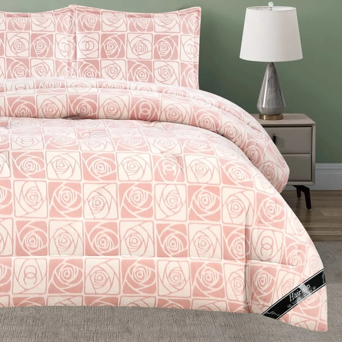 GENERICO - JUEGO DE CAMA INVIERNO HAIRIFON 2 PLAZAS - ESTAMPADO CORAL