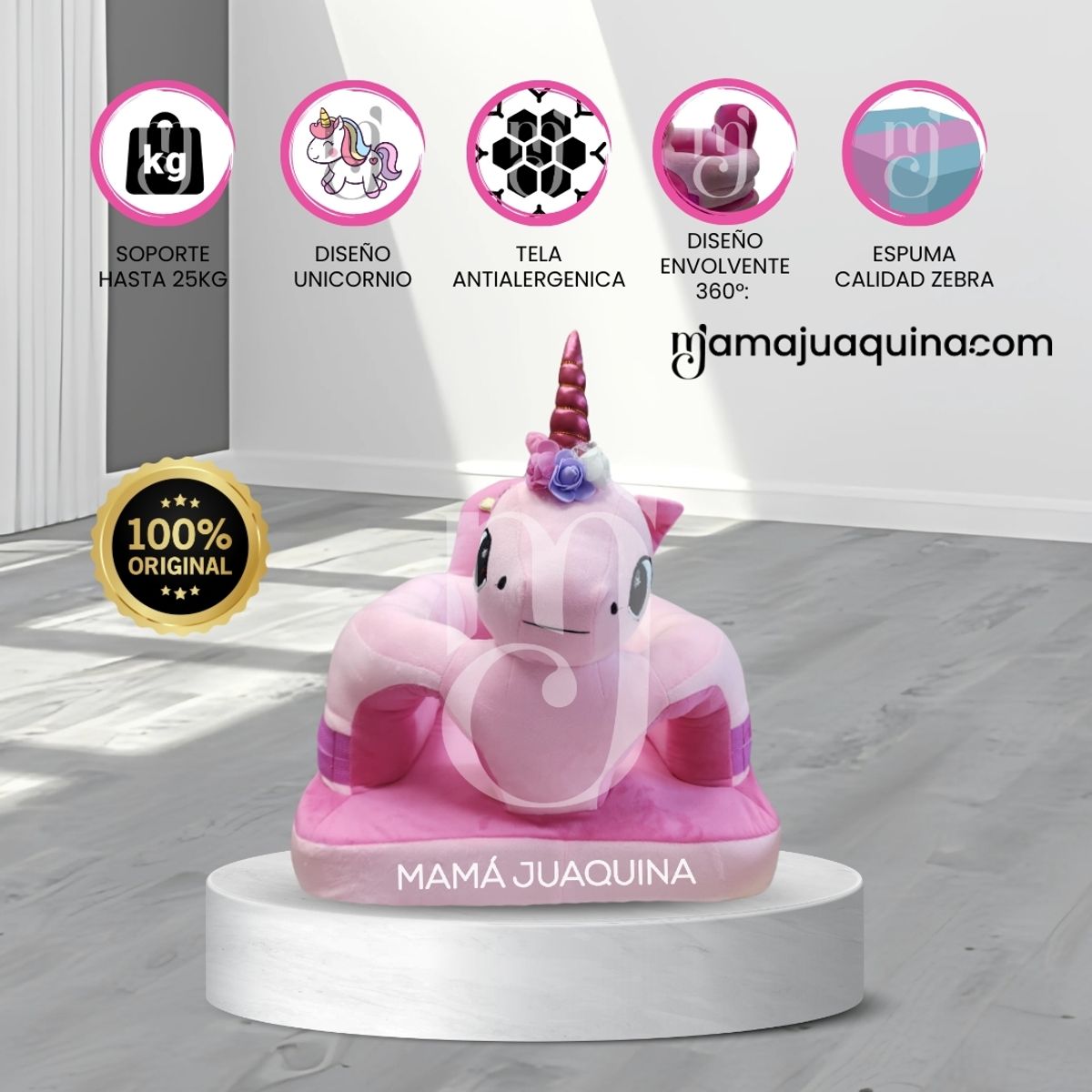 BABY - Asiento de Apoyo para Bebés «UNICORN» Premium Pink