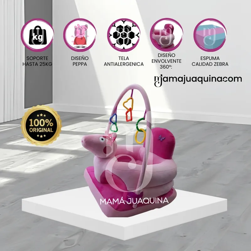BABY - Asiento de Apoyo para Bebés «PEPPA» Premium Pink