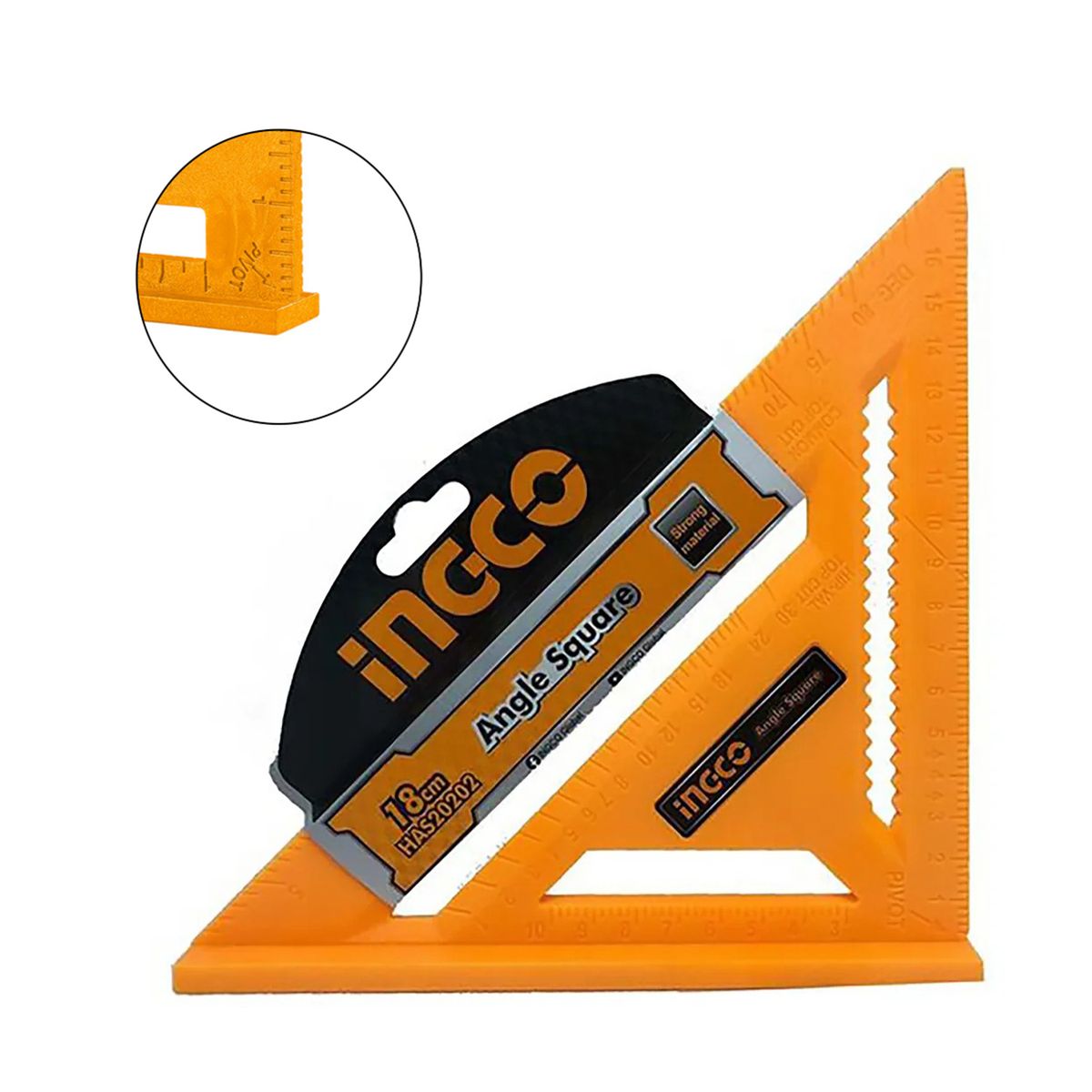 INGCO TOOLS - ESCUADRA TRIANGULAR MULLTIANGULO 45° CARPINTERO 18MM INGCO - HAS20202