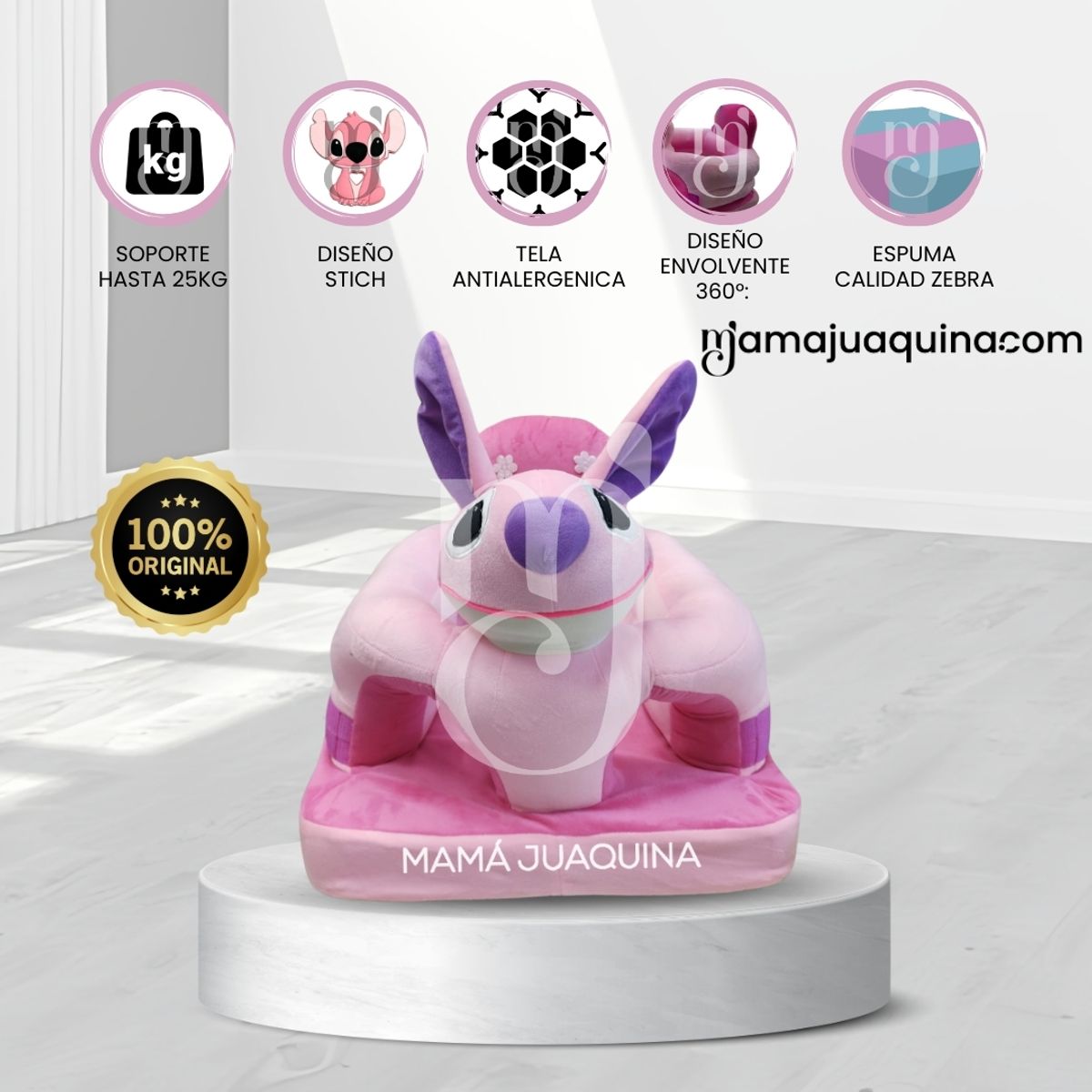 BABY - Asiento de Apoyo para Bebés «STICH» Premium Pink