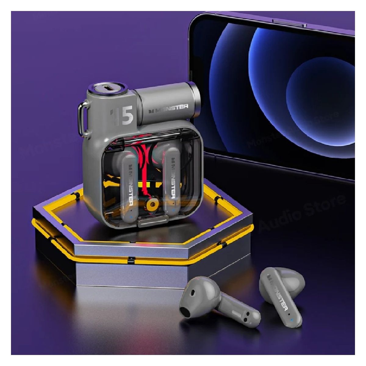 MONSTER - Audífonos Bluetooth Gamer Monster XKT15 Negro