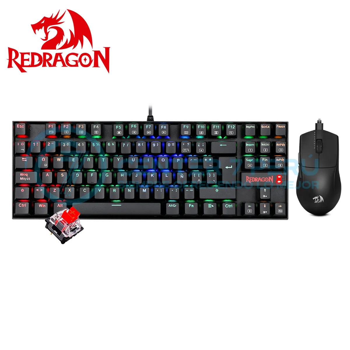 REDRAGON - Combo Redragon S145-SP Teclado KUMARA RGB + Mouse M724 BLACK