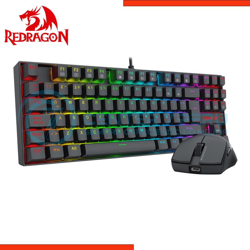REDRAGON - Combo Redragon S145-SP Teclado KUMARA RGB + Mouse M724 BLACK