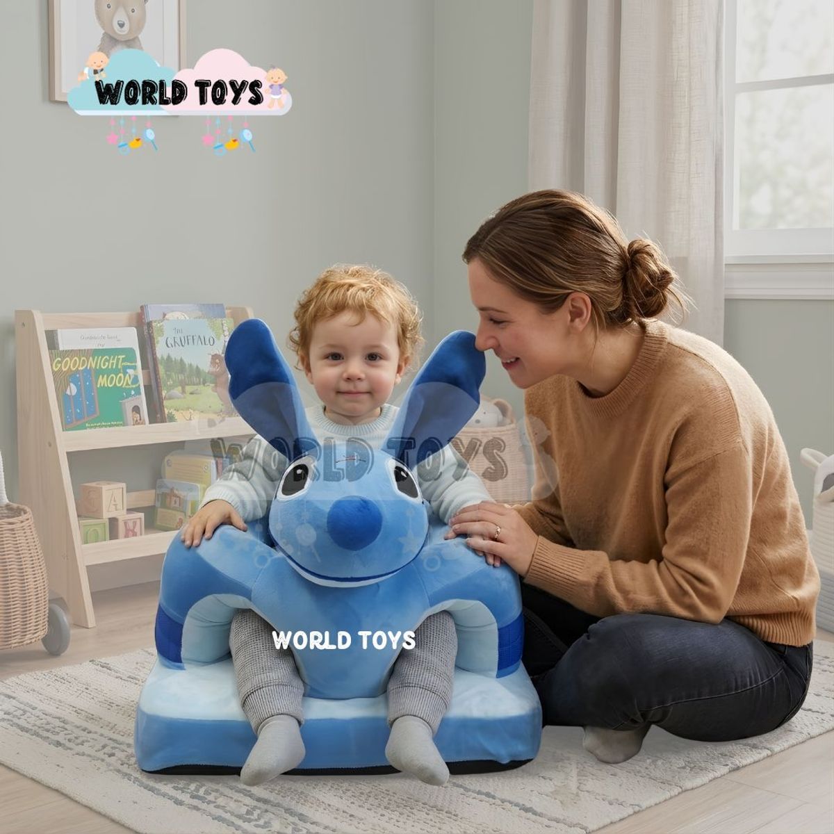 Baby - Asiento de Apoyo para Bebés «STICH» Colección Exclusiva Light Blue