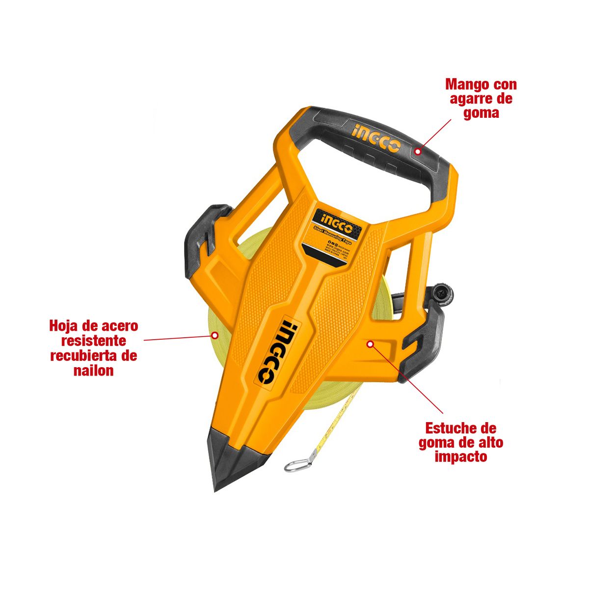 INGCO TOOLS - HUINCHA CINTA MÉTRICA AGRIMENSOR 50MTS FIBRA DE VIDRIO