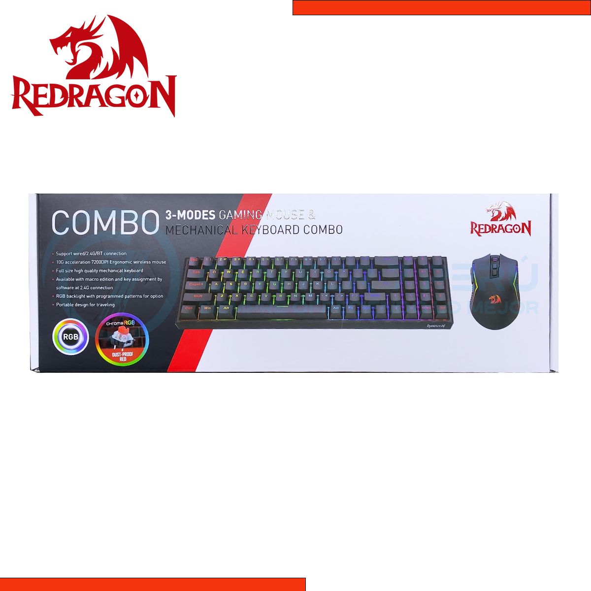 REDRAGON - Combo Redragon 2 en 1 POLLUX + TRIDENT S136 Black