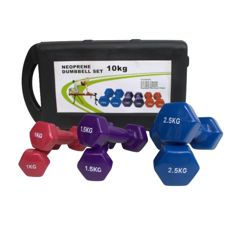 URBAN FIT - Juego de Mancuernas de vinilo  plastificadas - 10kg