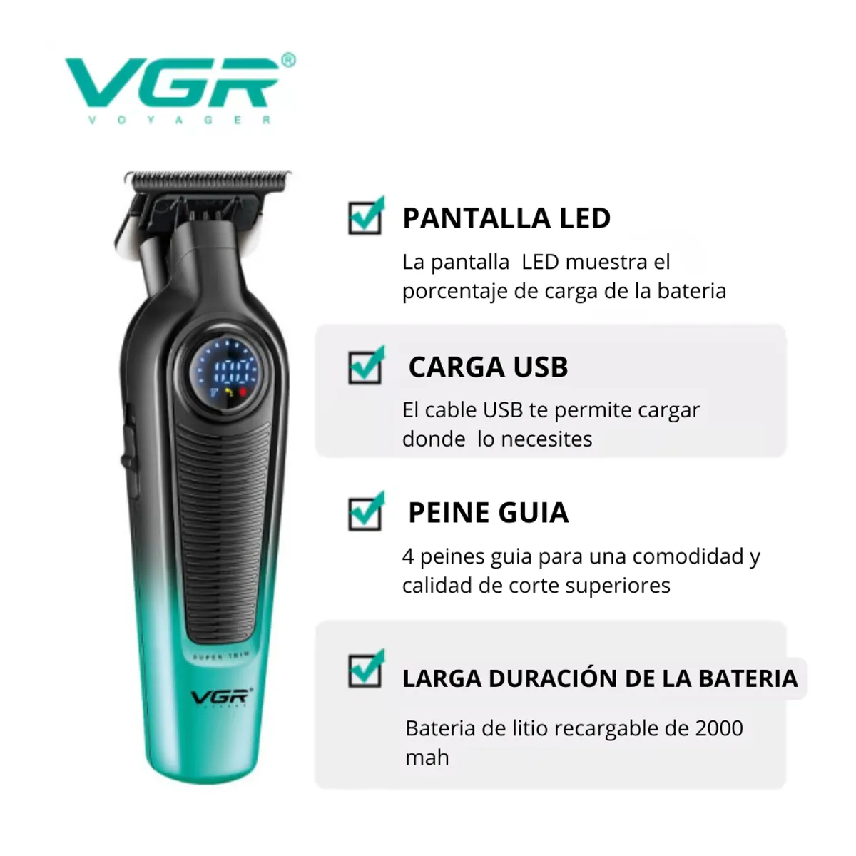 SEISA - Cortadora de Cabello y Barba Portatil Maquina Recortadora Recargable