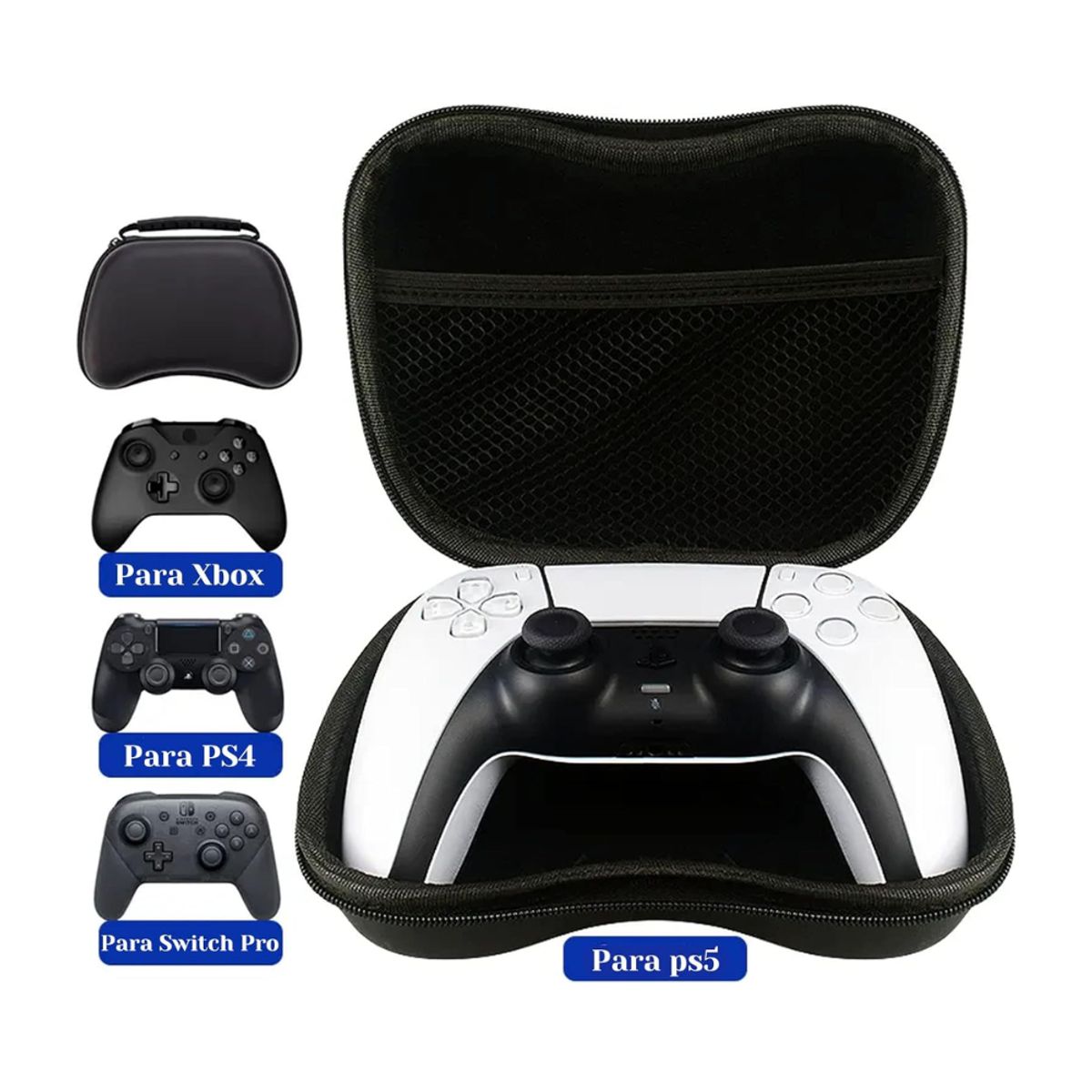 SEISA - Estuche para Mandos PS5 PS4 Xbox Nintendo Switch Rígido Plomo