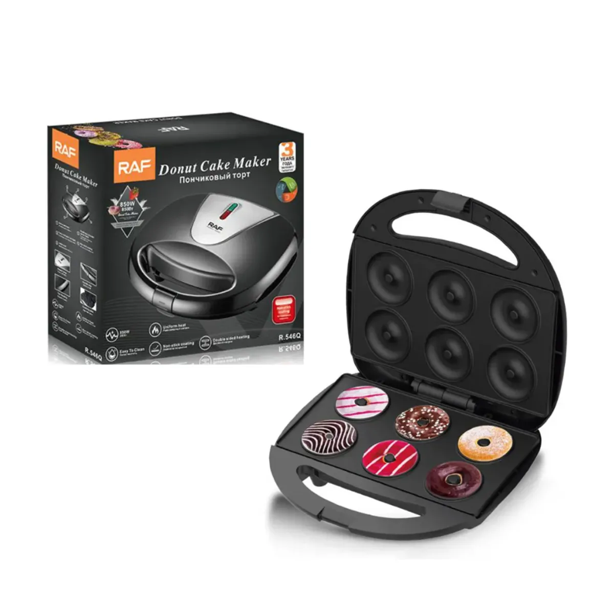 RAFF - Máquina de Donas Mini Donuts Antiadherente de 850W