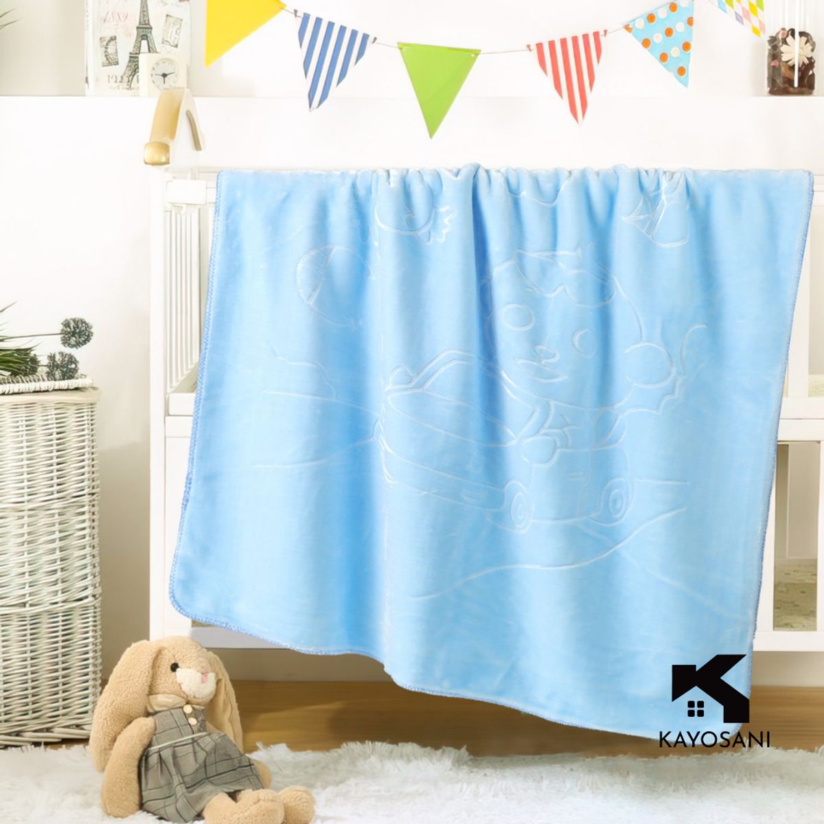 CASATEX - Manta para Bebe Suave Polar Alto Relieve Celeste