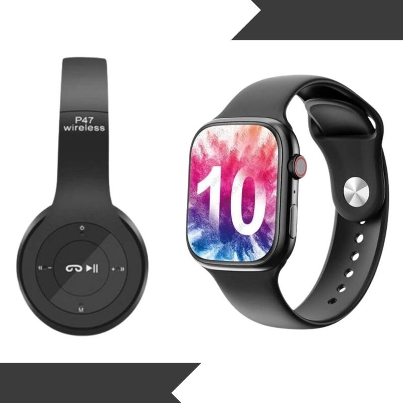 GENERICO - Audifonos P47 más Negro Smartwatch i10 pro max Negro