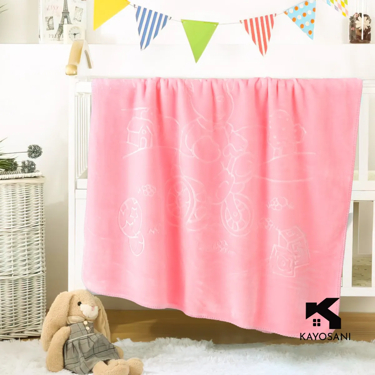 CASATEX - Manta para Bebe Suave Polar Alto Relieve Rosado