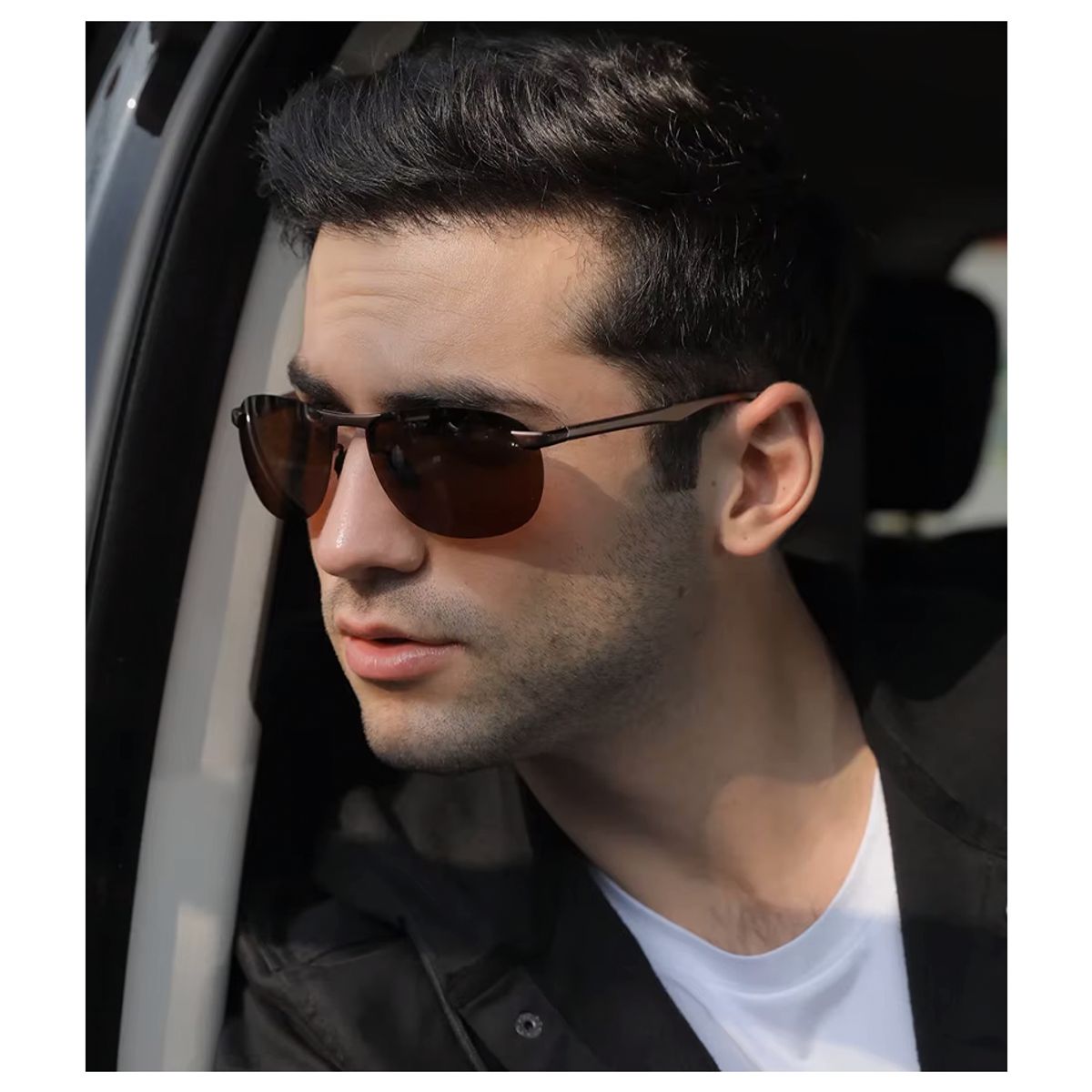 AORON - Lentes de sol Polarizado estilo aviador uv400 Aoron Hombre