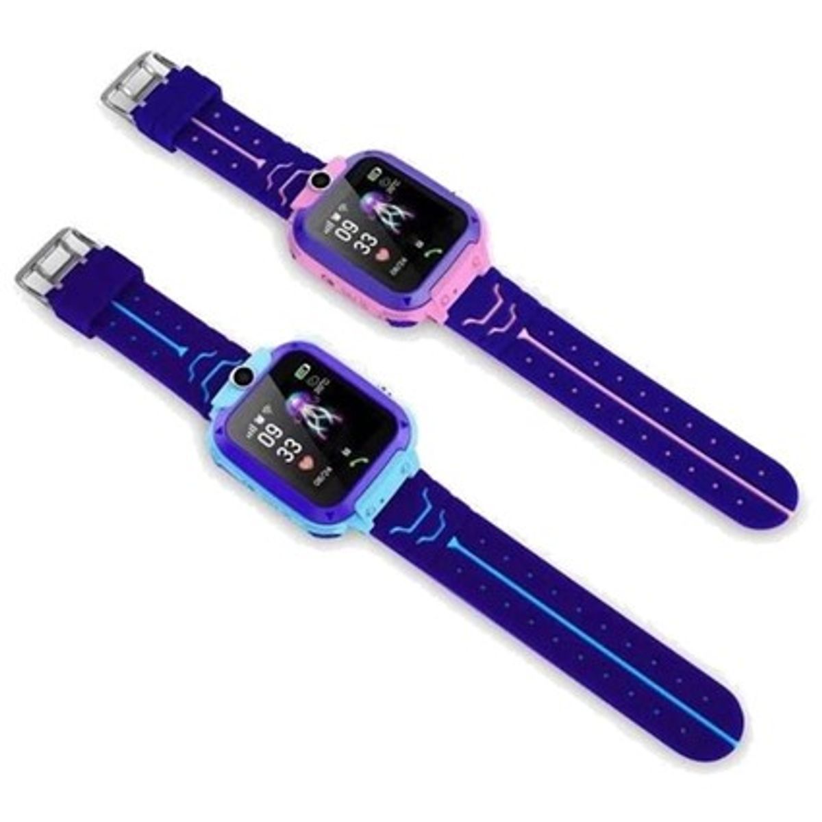 GENERICO - Pack 2 Smartwatch para niños Q12 Kids Con Chip Celeste Y Rosado