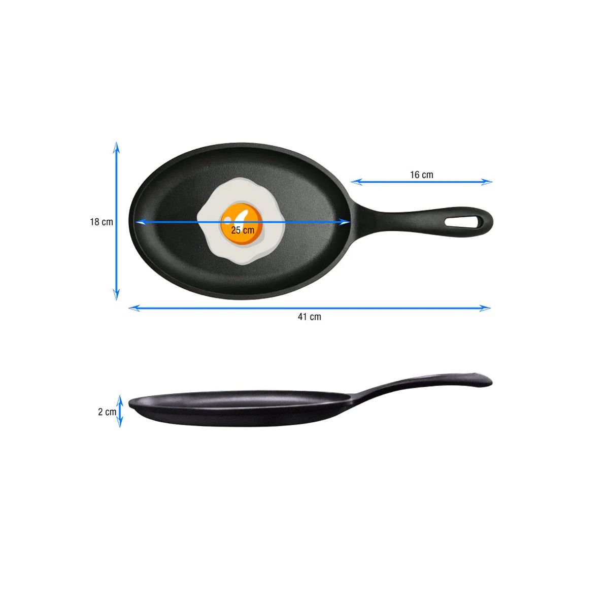 VICTORIA - SARTEN FAJITA DE HIERRO FUNDIDO VICTORIA 9 24X175 CM ESMALTADO