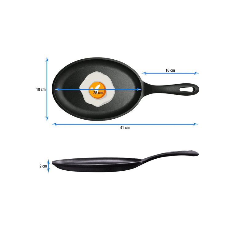 VICTORIA - SARTEN FAJITA DE HIERRO FUNDIDO VICTORIA 9 24X175 CM ESMALTADO