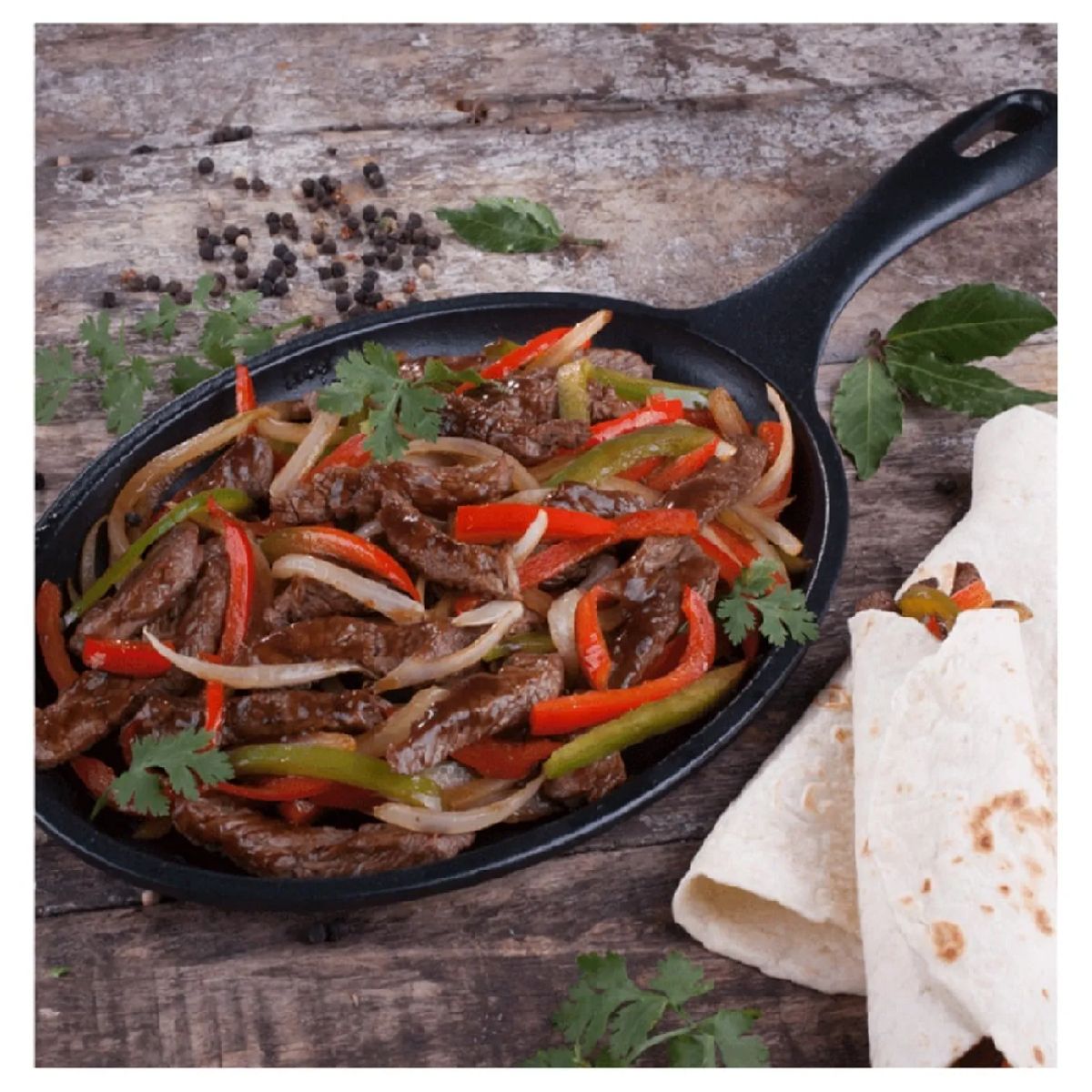 VICTORIA - SARTEN FAJITA DE HIERRO FUNDIDO VICTORIA 9 24X175 CM ESMALTADO