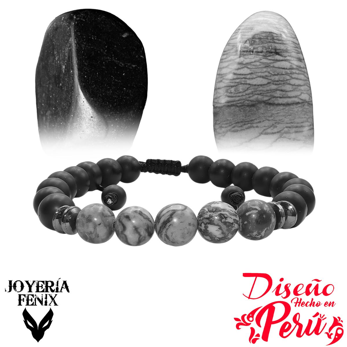 JOYERIA FENIX - Pulsera Doble Protección Ónix- Joyería Fenix
