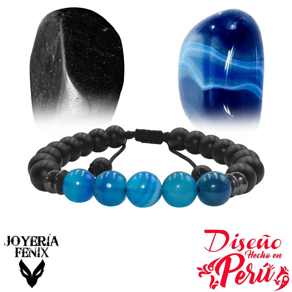 JOYERIA FENIX - Pulsera Doble Protección Ónix- Joyería Fenix