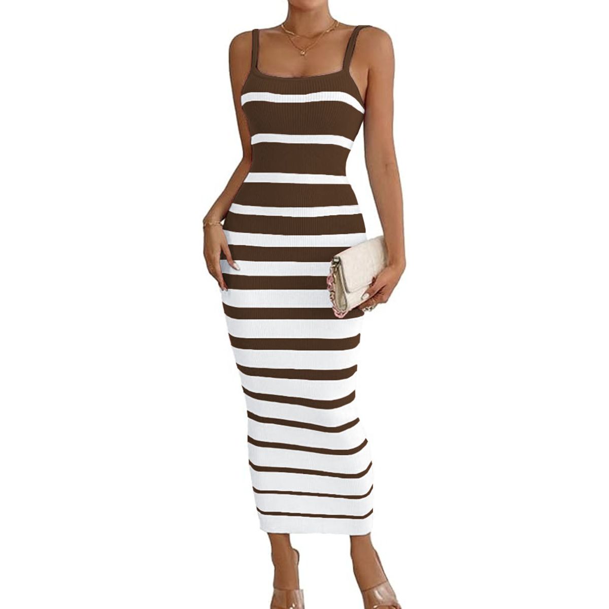 GENERICO - Vestido Casual Hilo Nacional Degradado 359G- 22 Color Marron