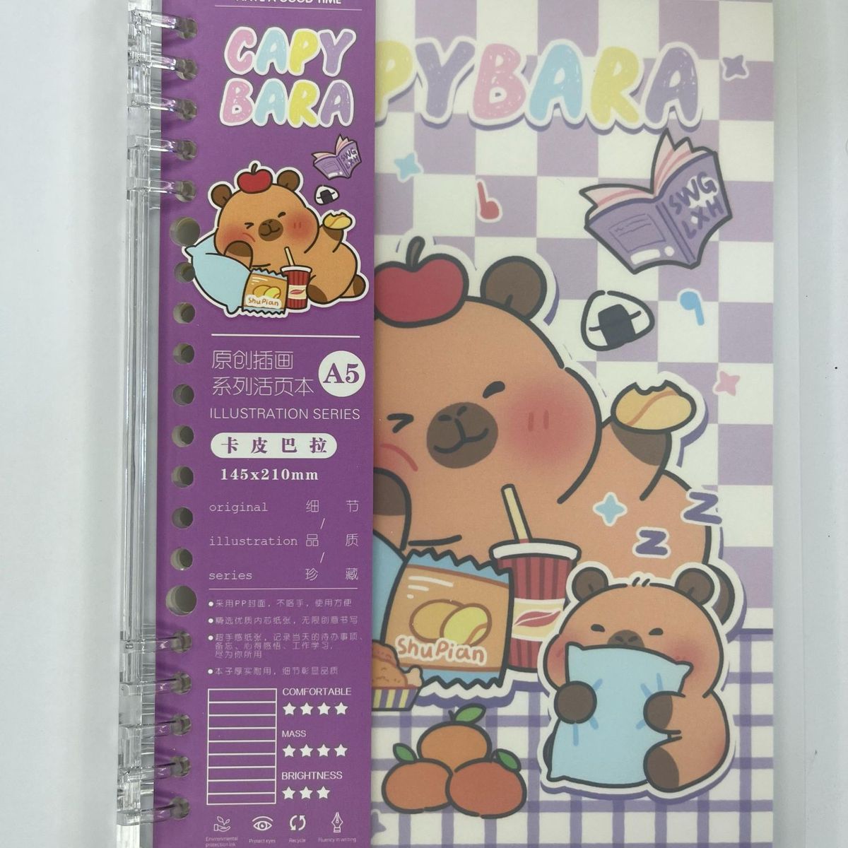 GENERICO - Cuaderno Infinito Capibara A5 Cuadriculado