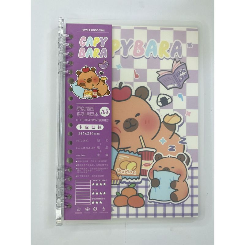 GENERICO - Cuaderno Infinito Capibara A5 Cuadriculado