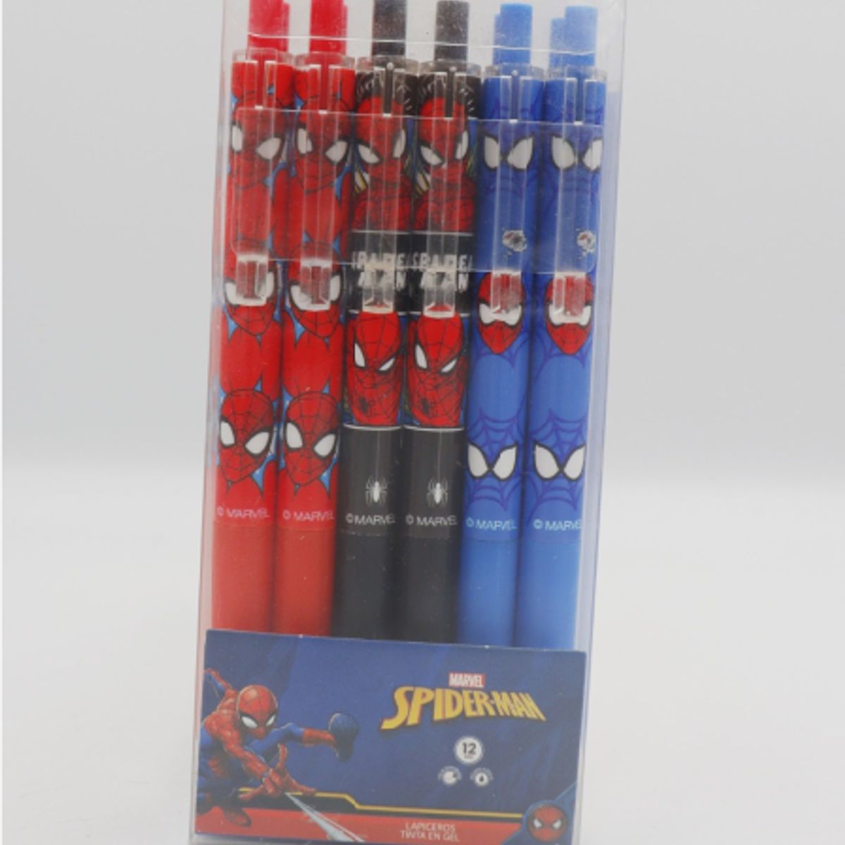 MARVEL - Lapicero Spiderman Retractil- Set 12 Unidades