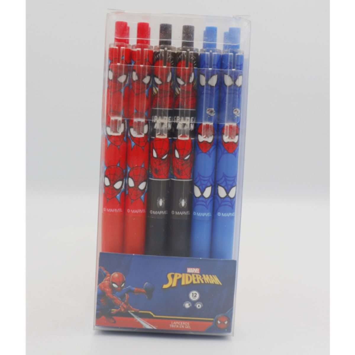 MARVEL - Lapicero Spiderman Retractil- Set 12 Unidades