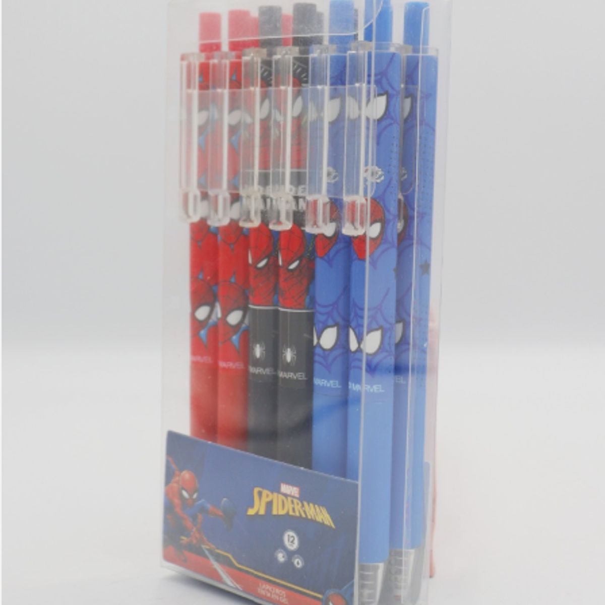MARVEL - Lapicero Spiderman Retractil- Set 12 Unidades
