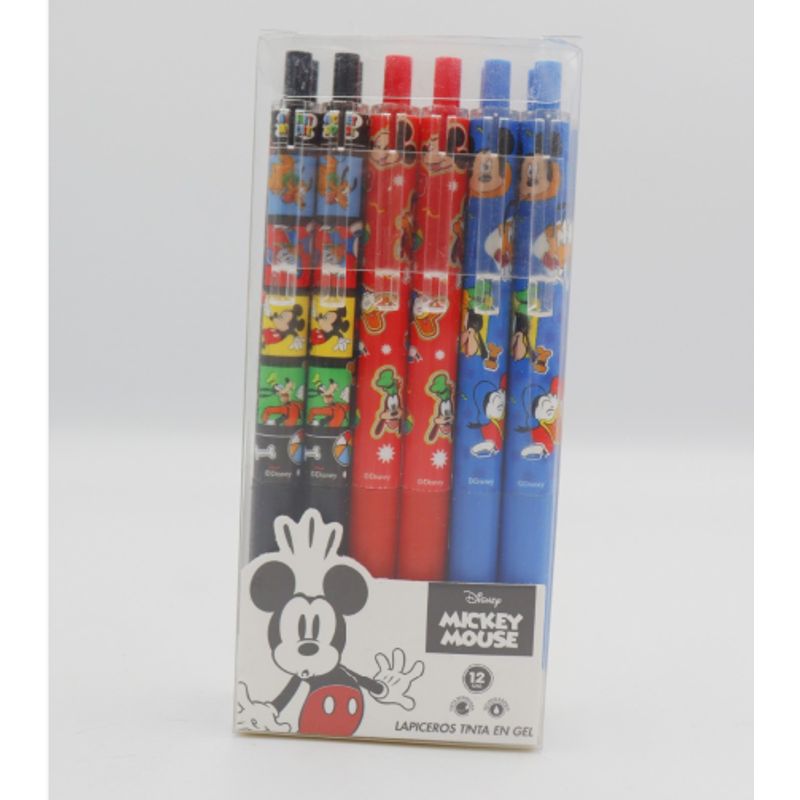 DISNEY - Lapicero Mickey Mouse Retráctil- Set 12 Unidades