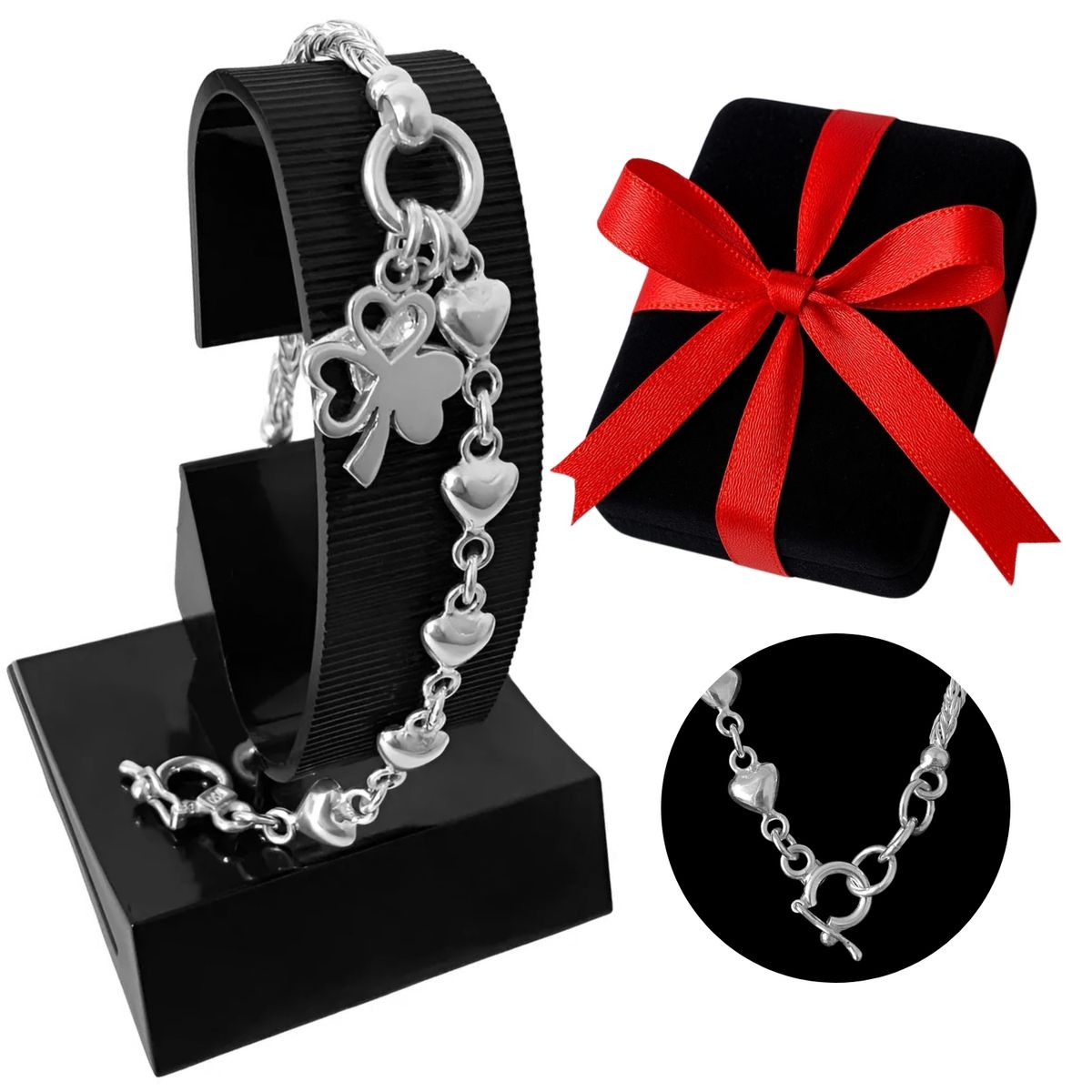 GENERICO - Pulsera Mujer Trébol Colibrí Plata 950 Regalo Novia Navidad Cumpleaños