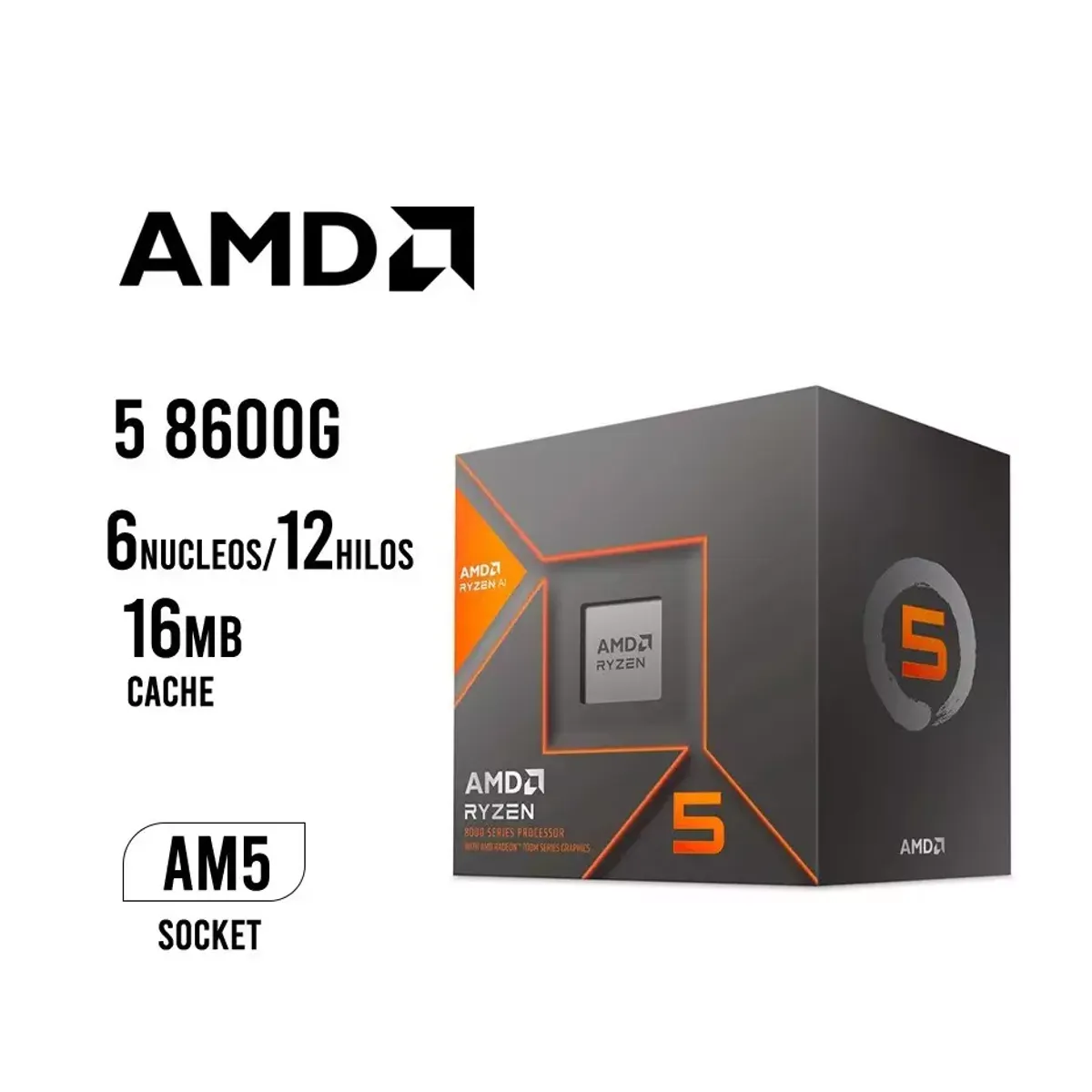 AMD - Computadora PC Ryzen 5 8600G RAM 16GB DISCO 500GB SSD CON GRAFICOS AMD RADEON