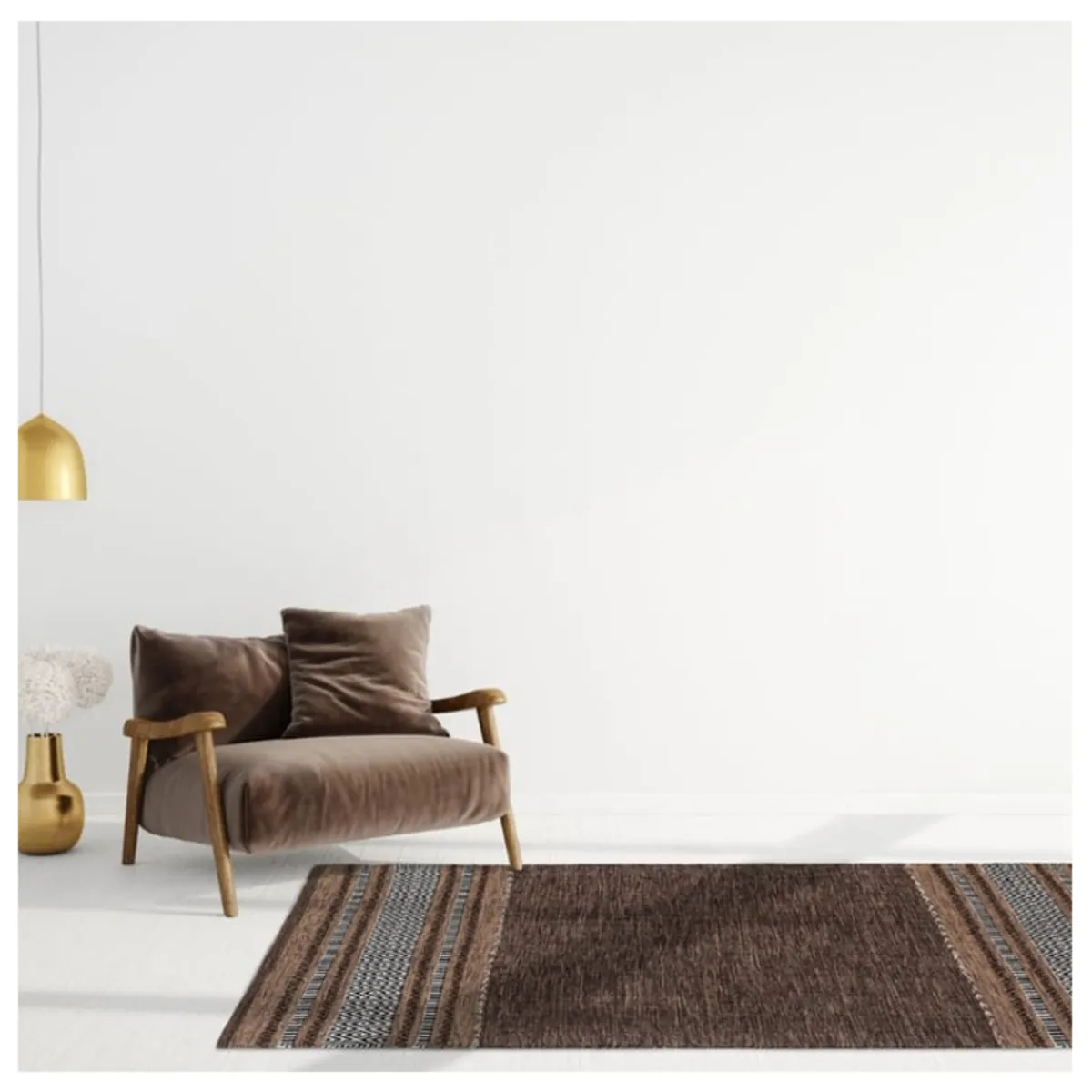 GENERICO - Alfombra Cotton Kelim Brown IC-14492 150x210cm