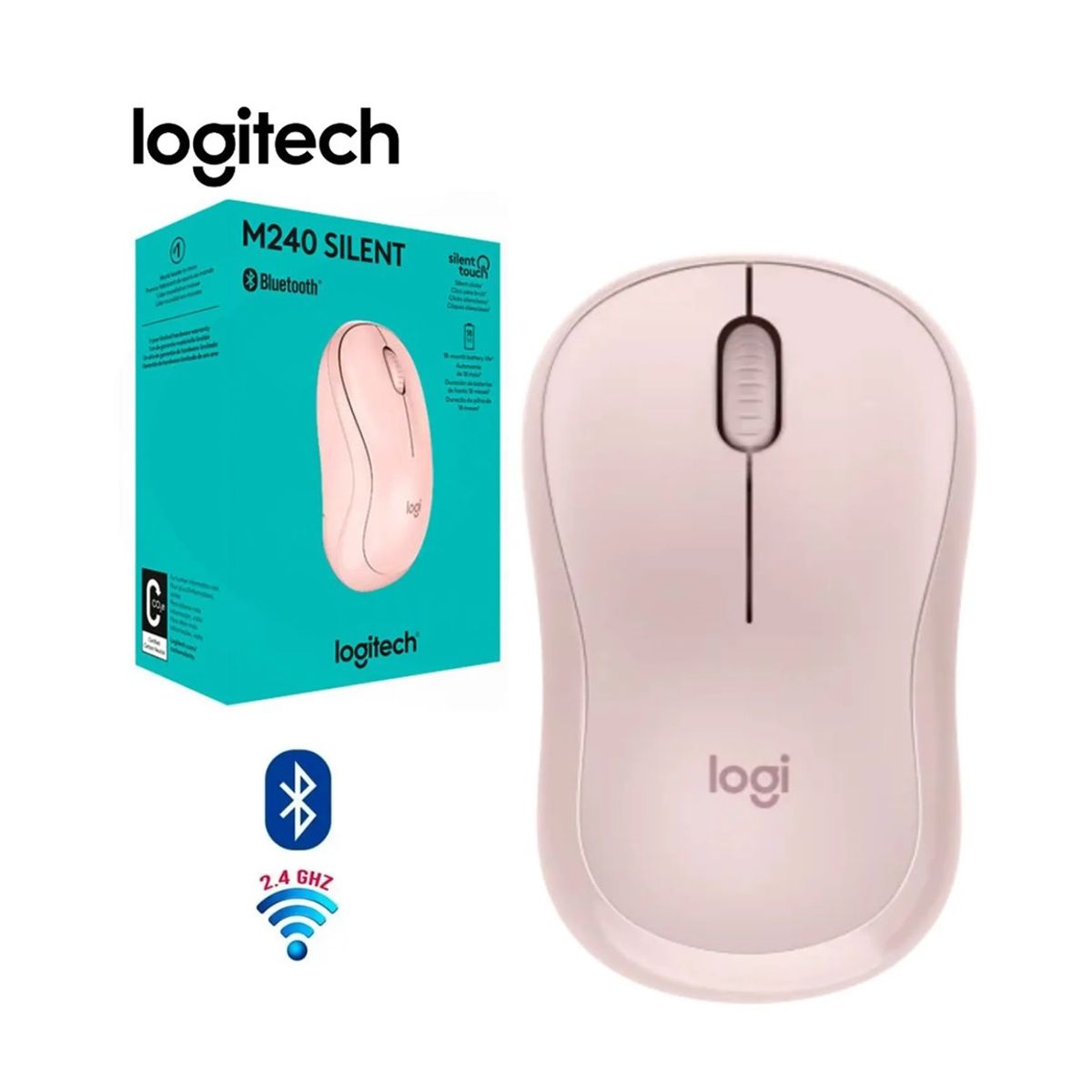 LOGITECH - MOUSE LOGITECH M240 SILENT WIRELESS BLUETOOTH ROSE