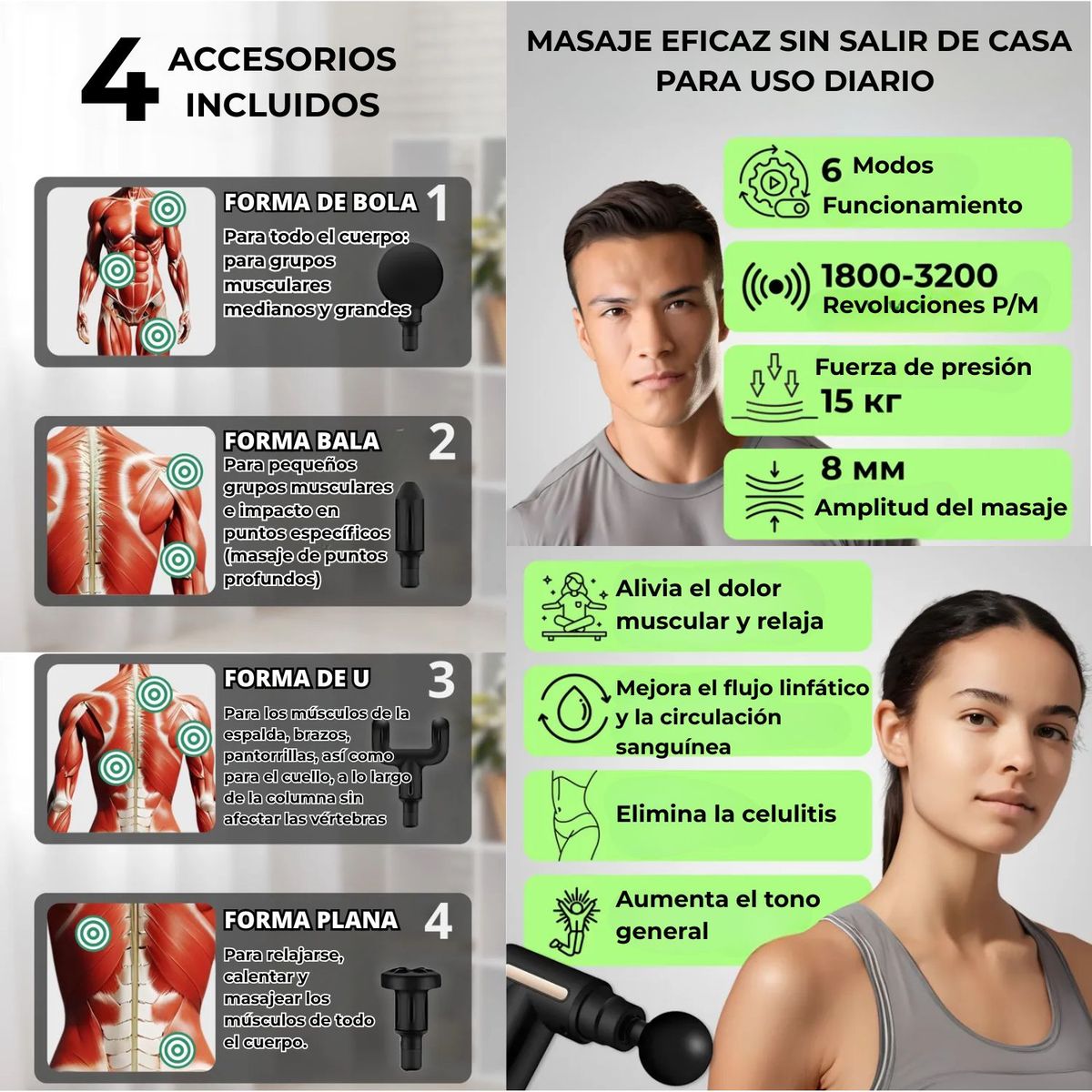 MASSAGE GUNS - Pistola De Masaje Muscular Para Relajar Aliviar El Dolor