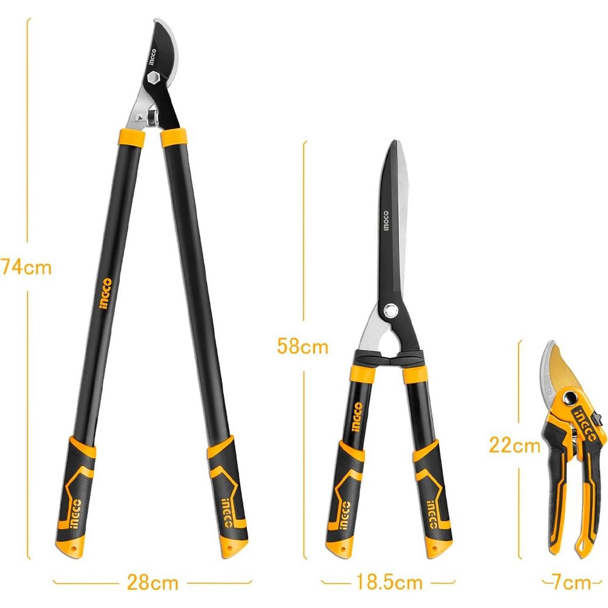 INGCO TOOLS - Set Tijeras de Podar 852229 3Pzas INGCO HLT76033