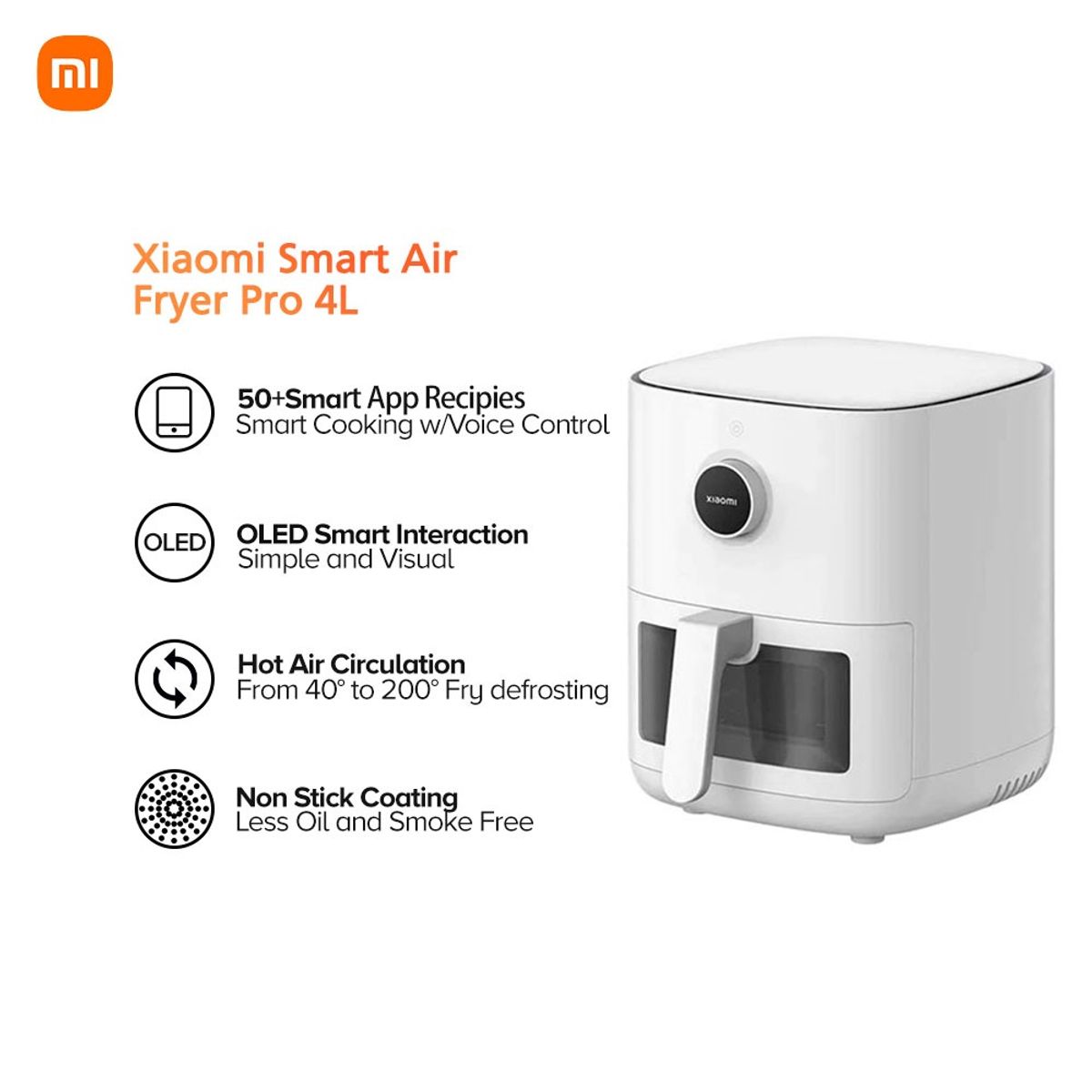 XIAOMI - XIAOMI SMART AIR FRYER PRO 4L COLOR BLANCO