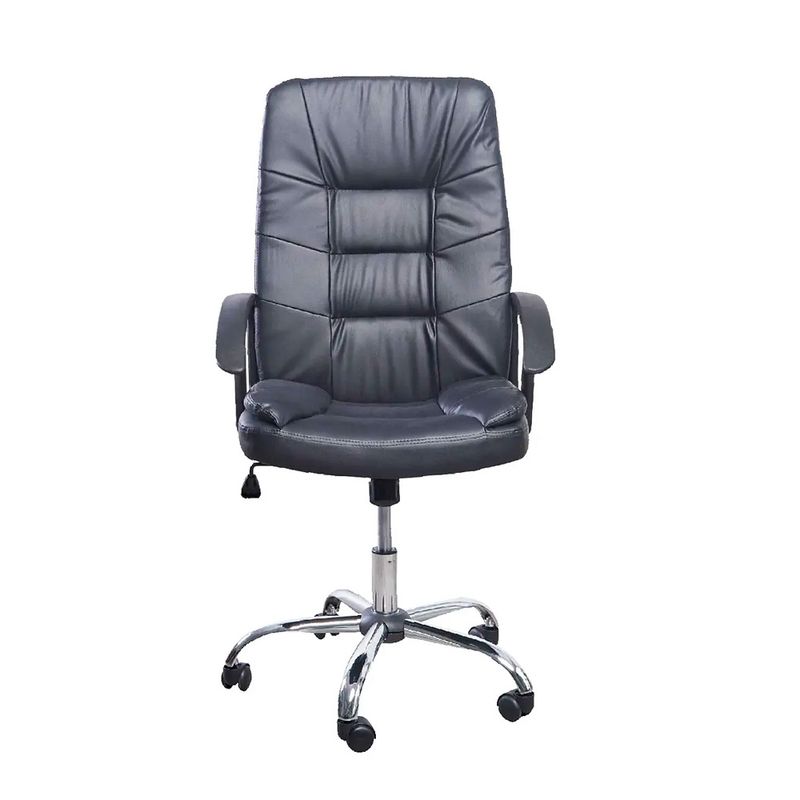 OFIDEAS - Silla De Oficina Ergonómica Gerente Capellini Cuero Negro Ofideas