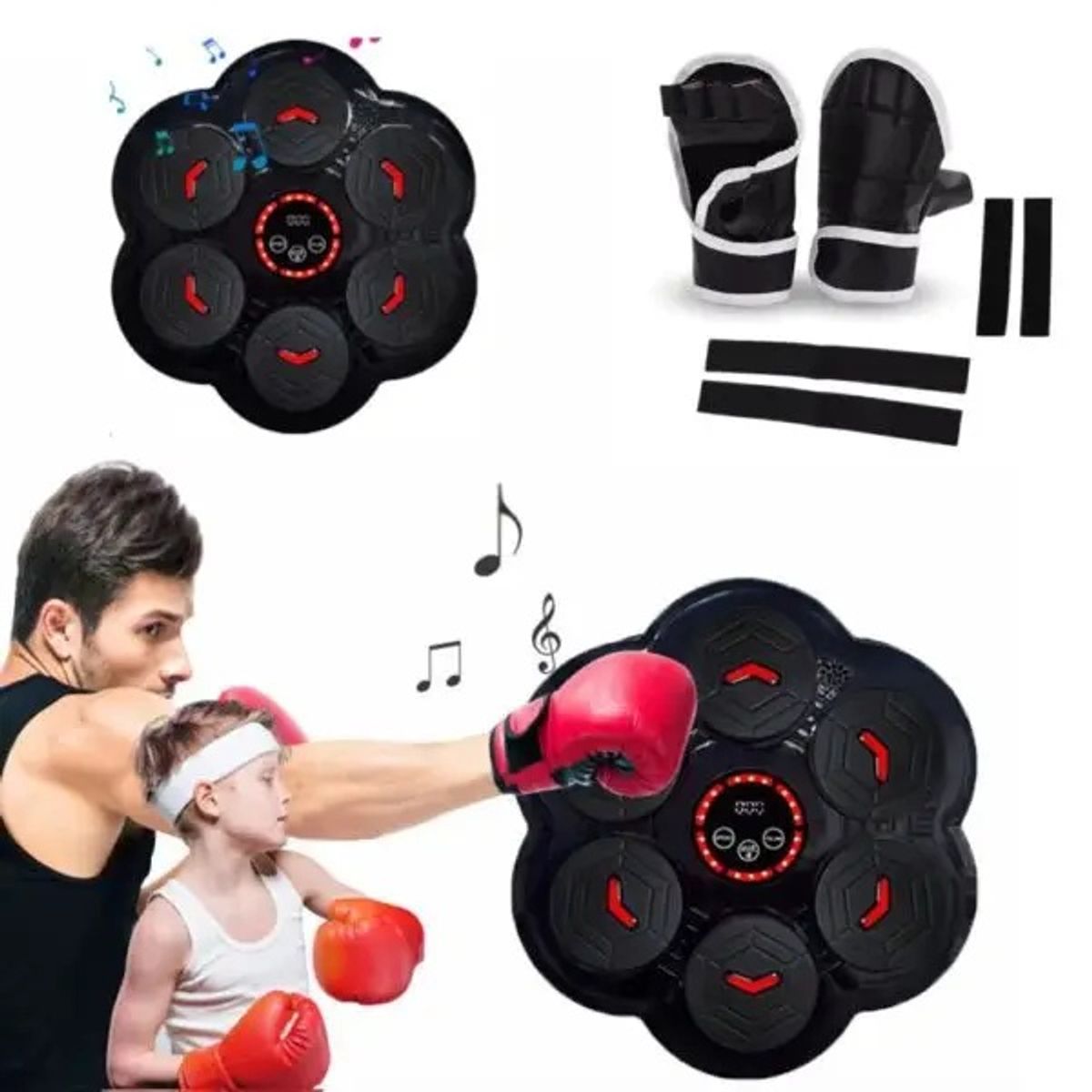 MASTERFIT - MAQUINA BOXEO 6 GOLPES BLUETOOTH MUSICAL LED