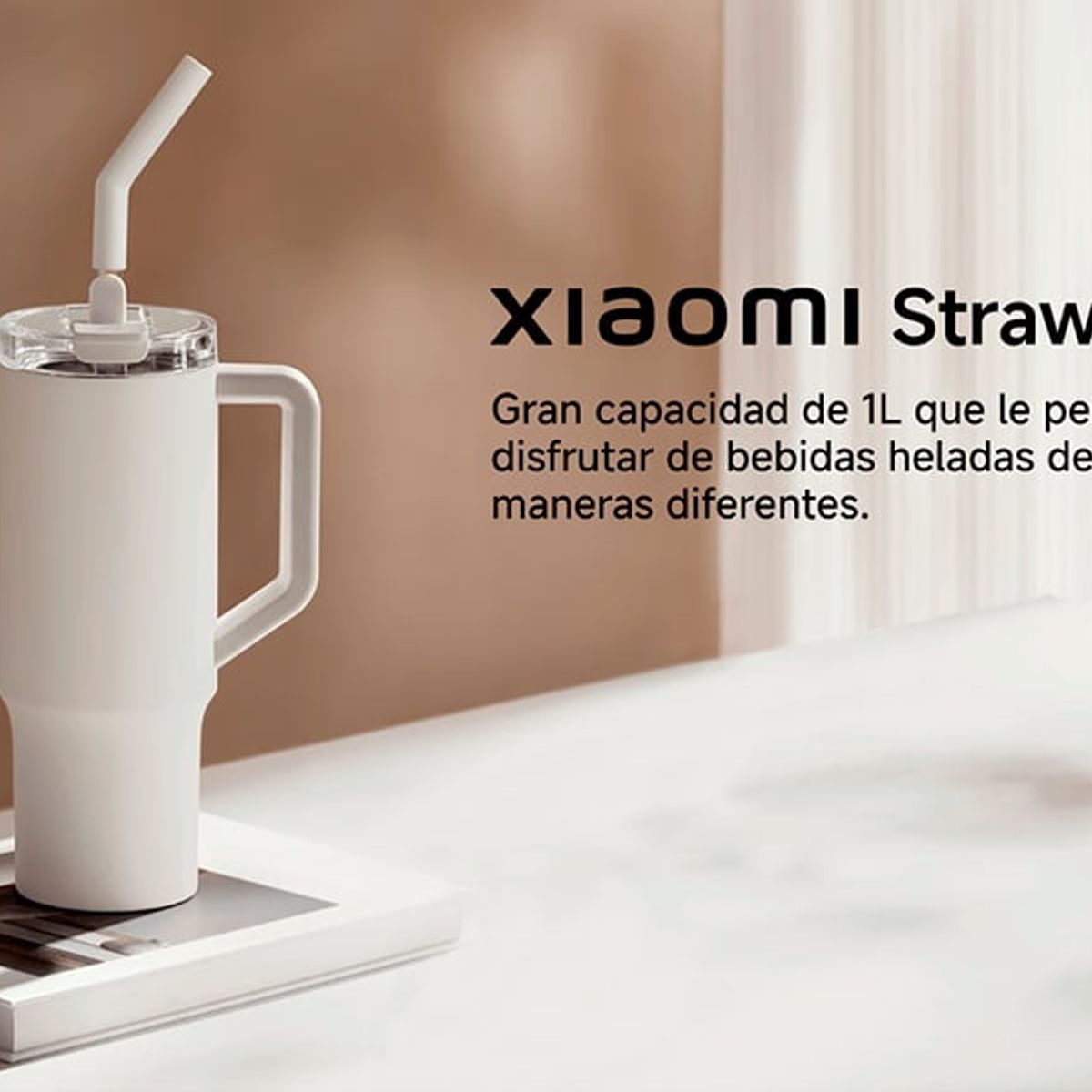 XIAOMI - VASO TERMICO BLANCO XIAOMI STRAW MUG 1 L
