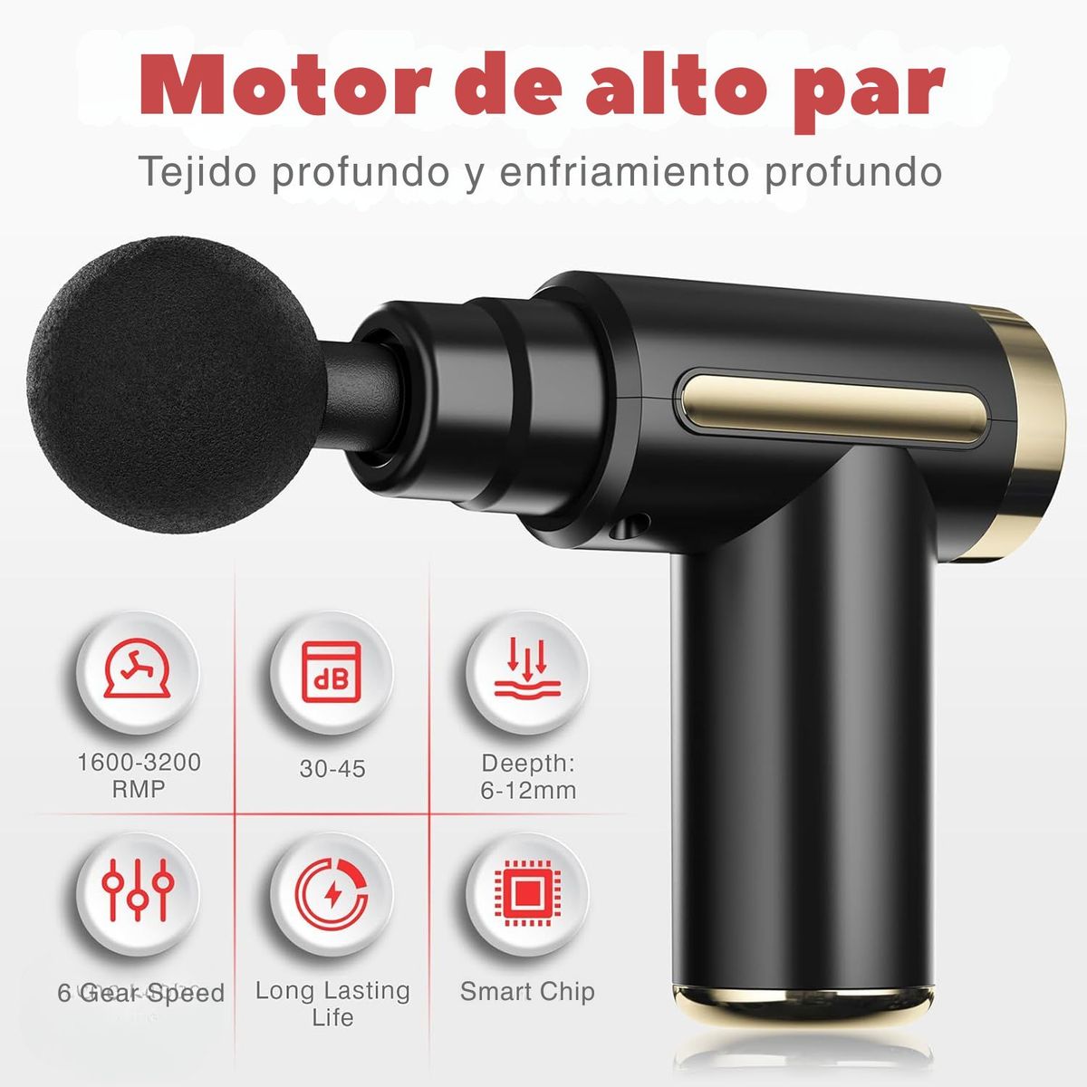 MASSAGE GUNS - Pistola masajeadora de cuerpo entero Inteliguente recargable