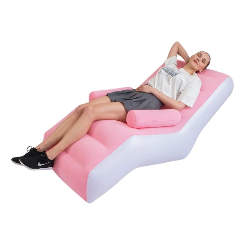 GENERICO - Sillón Inflable Grande de Niños Adultos de Sala Terraza Jardín Rosado