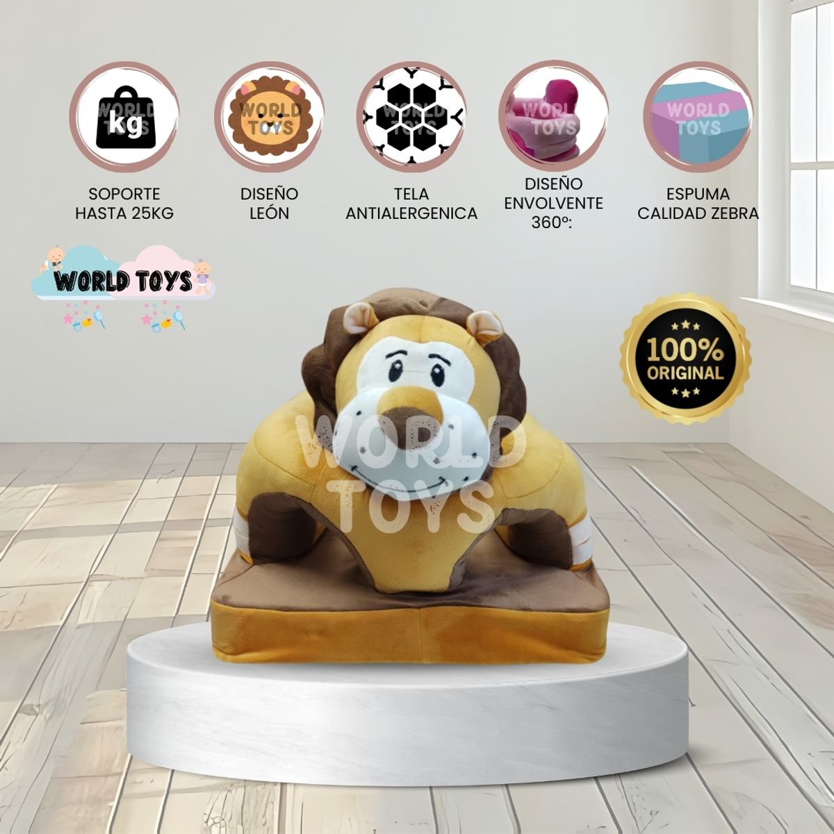 BABY - Asiento de Apoyo para Bebés «LION» Animal Coffee