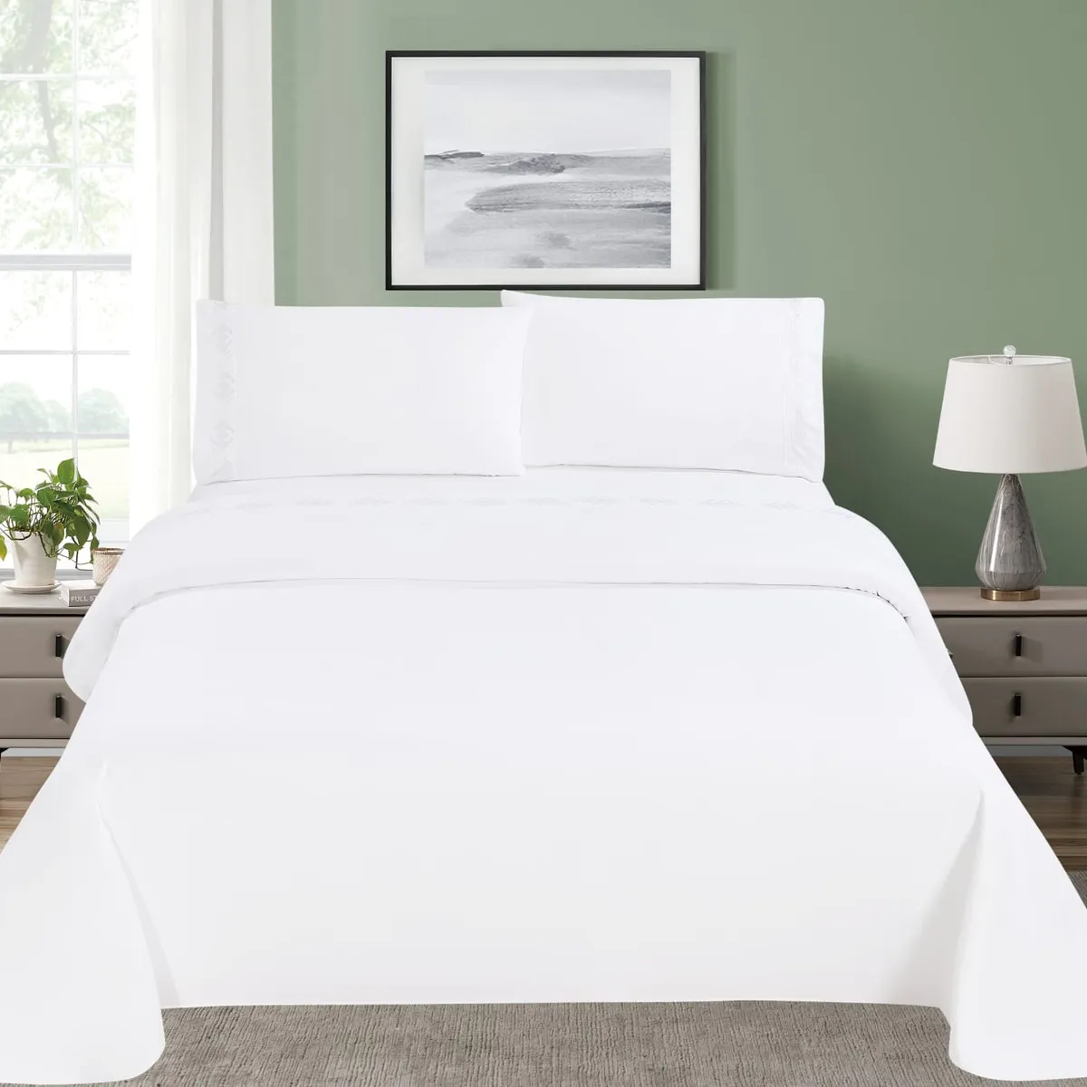 GENERICO - JUEGO DE SÁBANAS BORDADO - HAIRIFON