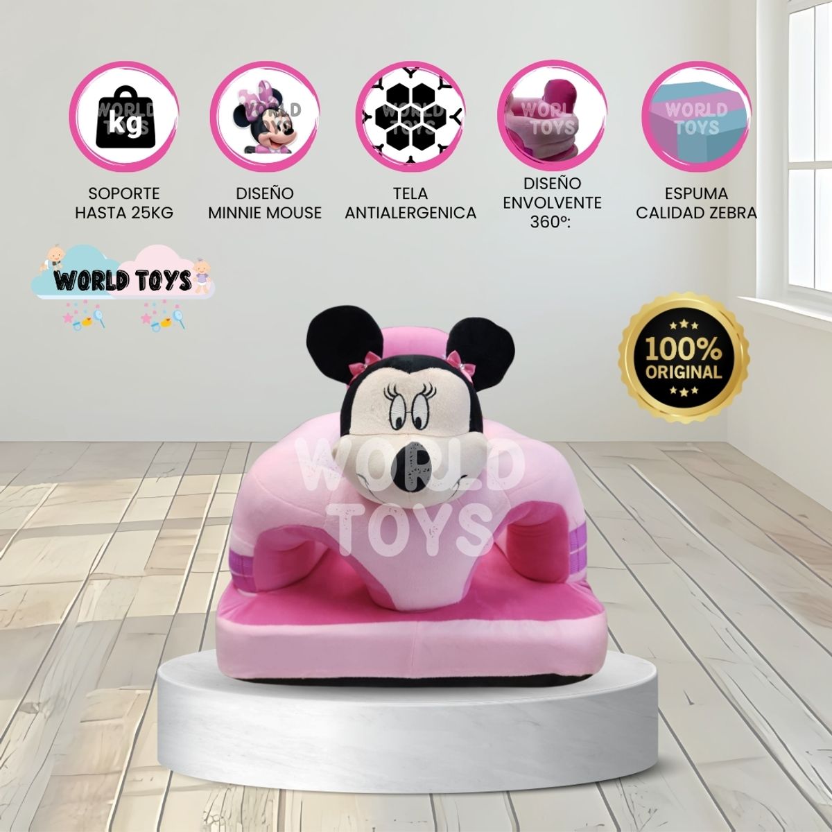 BABY - Asiento de Apoyo para Bebés «MINNIE» Premium Pink