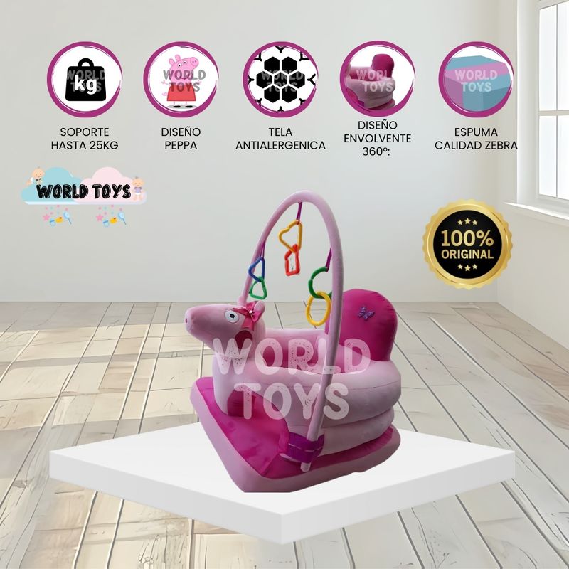 BABY - Asiento de Apoyo para Bebés «PEPPA» Premium Pink